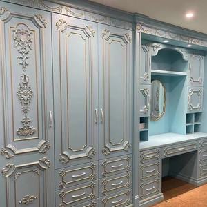 法式全定制全实木衣柜，欧式奶油色风格，镀金，适合别墅整间卧室。 - Product Image 2