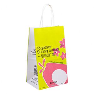 Custom Printed Take Away Disposable Paper Bag Custom Shopping Bags logo Printed - Product Image 1