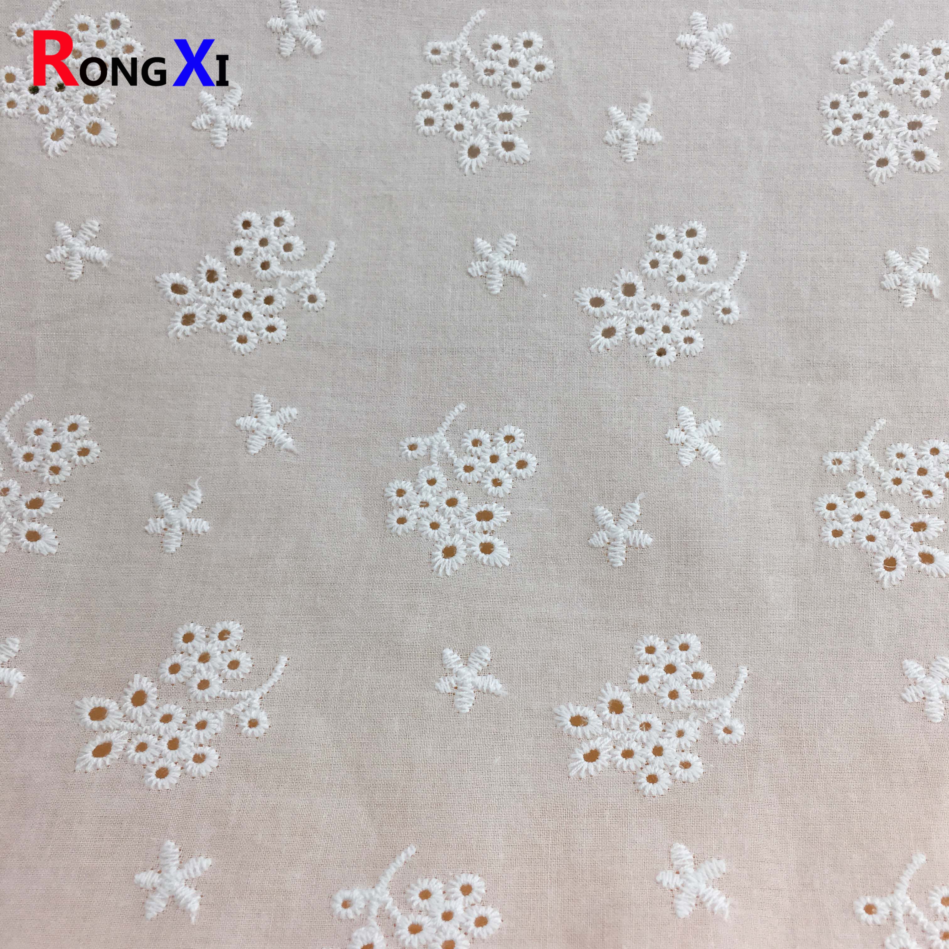 Хлопковая кружевная ткань RXF2034 с цветочным принтом