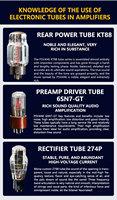 Audiophile MONA KT88 Single-Ended Tube Amplifier, 2.0 Channel, Konstruksi Logam, Ideal untuk Vinyl & Audio Resolusi Tinggi