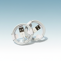 Câble USB L de charge rapide 2.4A, gaine TPE/PVC, longueur 1-3M, garantie 12 mois pour iPhone 14/13/12/11 Pro Max/XR/XS
