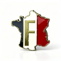 Aimant de réfrigérateur en alliage de zinc, motif drapeau français, carte de France, silhouette émaillée, cadeau souvenir, décoration de bureau, objet de collection