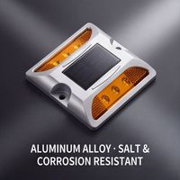 Borne de signalisation routière solaire à LED double face en alliage d'aluminium réfléchissant pour zones de construction, alimentée par l'énergie solaire