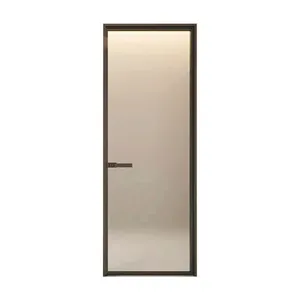 Extrem schmale Schaukel Badezimmer tür Interieur Wasserdichte Aluminium-Toiletten tür Neuestes Design von China Supplier