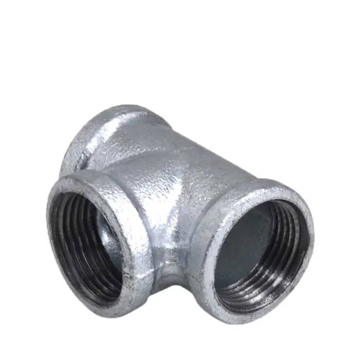 Plumbing Material Galvanized Tee Pipe Fitting Threaded Malleable Iron Male Female Pipe Connector Hydraulic Tube Fittings