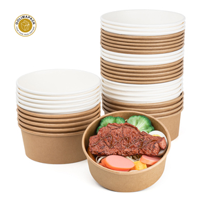 OOLIMAPACK usa e getta stampa Logo carta insalata Poke ciotola con coperchio per zuppa calda cibo freddo - Product Image 6