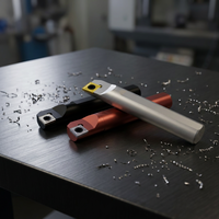 Porte-outil CNC KONT pour aléseuse S08K-SCLCR06 45HRC, revêtement émaillé bleu-blanc, fixation mécanique, forme polygonale