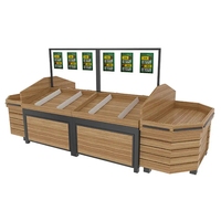 Supermarkt Desain Rak Buah Houten Planken Winkel Fruit Display Stand Modern Design Groenterekken Plank