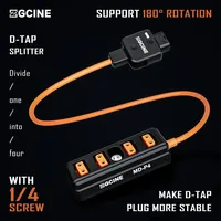 Câble adaptateur répartiteur ZGCINE MD-P4 D-Tap 4 en 1 avec rotation à 180° pour alimentation de batterie V-Mount pour caméra et éclairage vidéo LED