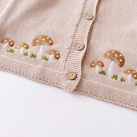Logo personnalisé 1 pièce Veste en tricot pour filles d'automne en coton Cardigan à manches longues pour bébé Vêtements pour bébé de haute qualité