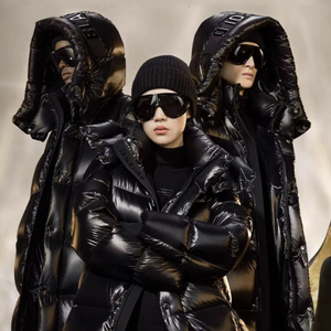 Veste noire et dorée style couple pour hommes et femmes Nouveau standard national 90 Version épaissie en duvet de canard blanc pour adultes - Product Image 5