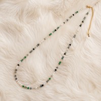 Colliers perlés en or plaqué avec pierres naturelles et perles d'imitation, style bohème, pour femmes, vente en gros OEM/ODM