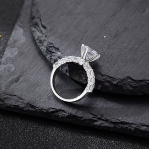 Anillo de Compromiso de Plata de Ley 925 con Circonita para Mujer, Engaste de Piedras, Certificado por Terceros, Joyería Fina, Precio de Fábrica - Product Image 6