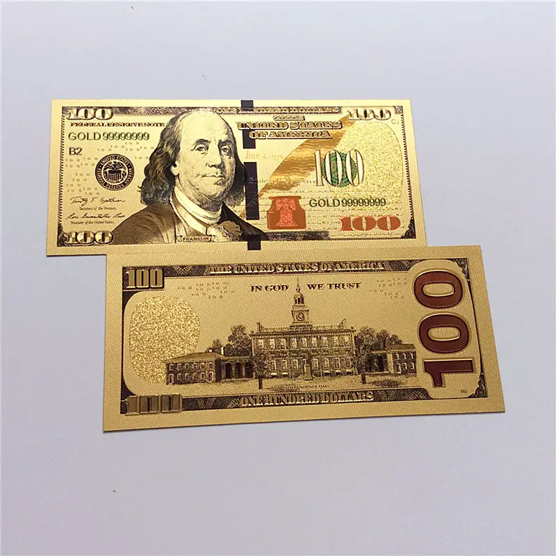 $100 banknote gold foil for collection USA dollar for Promotion gift