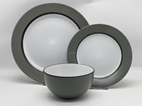 Service de table complet, ensemble de vaisselle de luxe en céramique émaillée bleue