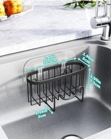 Organisateur d'évier de cuisine en acier inoxydable antirouille, porte-éponge multifonctionnel en forme de M
