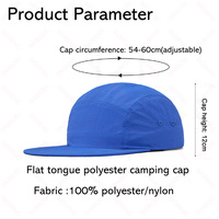 Nouvel arrivage de casquettes de baseball et de camping avec logo brodé personnalisé Casquette en nylon à bec plat à séchage rapide Chapeaux de papa sportifs à 5 panneaux