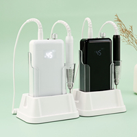Nouvelle perceuse à ongles sans fil portable en acier inoxydable, étanche, 45000 tr/min, 85W, avec écran complet et chargeur sans fil