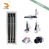 Diffuseur linéaire à fente en profilé aluminium, modèle H351, à lame semi-circulaire réglable, épaisseur 0,8 mm, sortie d'aération