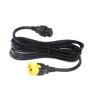 Heavy Duty 3 Feet 250V Pvc Rubber Jacket Power Extension Cord Iec320 C19 To C20 Locking Ac Power Cord Cable Connector