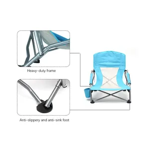 เก้าอี้พับแบบพกพาผ้า Oxford หนาพิเศษ พิมพ์โลโก้ได้ สำหรับตกปลาและตั้งแคมป์กลางแจ้ง ชุดของขวัญส่งเสริมการขาย - Product Image 5