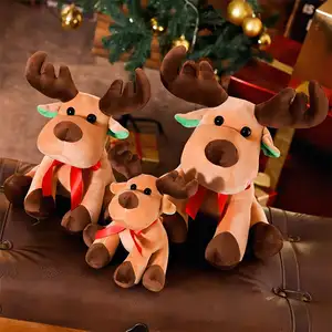 Custom Cute Reindeer Plush Toys/Christmas Elk/Children Xmas Soft Stuffed Animal Toys for Kids 25/35/45 cm