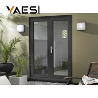 Porte à battants en aluminium moderne avec vitrage clair pour une utilisation extérieure dans les appartements, les parcs, les caves à vin