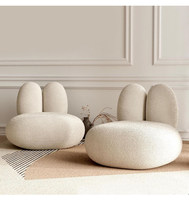 Fauteuil paresseux créatif en tissu avec oreilles de lapin, fauteuil de loisirs individuel, fauteuil d'appoint moderne de designer pour salon et chambre à coucher