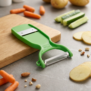 Éplucheur de légumes en acier inoxydable robuste Anax, râpe à fruits manuelle, trancheuse ergonomique, outil de cuisine - Product Image 3