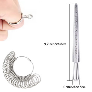 2pcs Set Aluminum <strong>Ring</strong> Size Diameter Adjuster Mandrel <strong>Ring</strong> Stick HK UK US Metal <strong>Ring</strong> Sizer <strong>Measuring</strong> <strong>Tool</strong> - Product Image 4