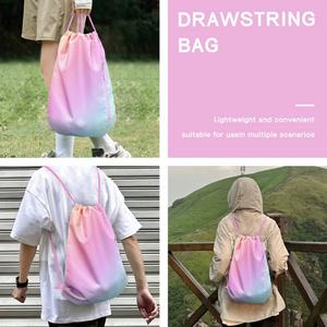 Sac à dos à cordon personnalisé en gros, imperméable, en polyester et nylon, avec logo promotionnel imprimé, idéal pour le shopping - Product Image 4