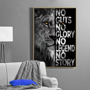 Decoración <span class=keywords><strong>de</strong></span> Pared para Fábrica, Oficina, Gimnasio, Hogar, León Salvaje, Éxito, Inspiración, Motivación, <span class=keywords><strong>Frases</strong></span>, Pósters y Cuadros Decorativos - Product Image 1