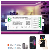 C206Z 4 Zone MESH Remote Group Sync Tuya Zigbee 5 en 1 Controlador inteligente Cambio de color Música Decoración RGBWC Controlador de luz Led