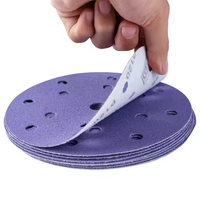 Prix usine disques abrasifs 6 trous 5 pouces crochet et boucle Velcro sable feuille de papier abrasif papier abrasif pour ponceuse orbitale aléatoire