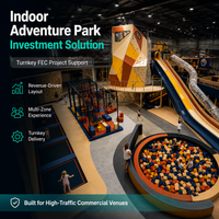 Equipo para Parques Deportivos Interiores: Tobogán, Pista de Bolas, Muro de Escalada, Zona de Trampolines, Cancha de Espuma, Estructura de Acero para Operadores Comerciales