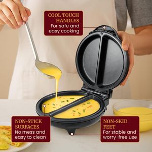 Machine à Omelettes et Frittatas Électrique Premium, Antiadhésive en Acier Inoxydable, pour Snacks, Plats Profonds, Petit-Déjeuner et Desserts, Automatique, Usage Domestique - Product Image 4
