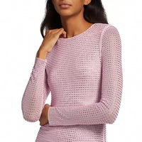 Jupe moulante de soirée pour femme, rose, à sequins, sexy, avec épaulettes, effet transparent, jupe enveloppante, best-seller