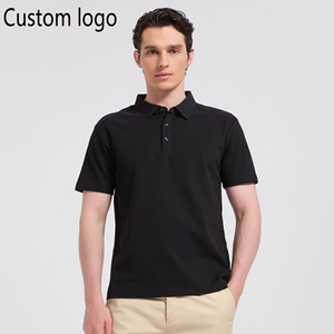Camiseta Polo Sorona con Logotipo Personalizado para Hombre |   Camisa de Manga Corta Informal de Negocios para Verano |   Polo de Color Sólido, Transpirable y Ecológico - Product Image 1