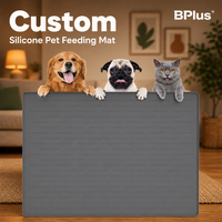 Tapis d'alimentation en silicone extra-large pour animaux de compagnie 100*75cm, hauteur des bords augmentée de 1,5cm, empêche la saleté et le désordre au sol
