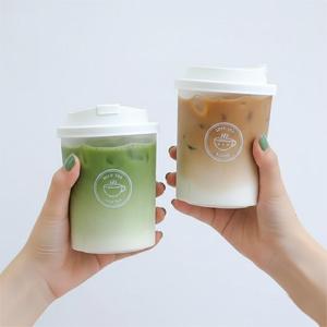 Wholesale Frosted Milk Tea <b>Cup</b> Fat <b>Plastic</b> <b>Cup</b> Juice Coffee Smoothie <b>Drink</b> Pack Disposable CoffeePP <b>Plastic</b> <b>Cup</b> with Lid - Product Image 3