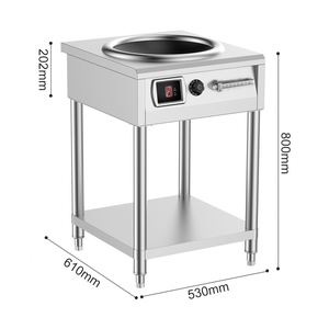 10KW 380V Restaurante comercial Cocinas industriales Estufas de freír redondas chinas Agitar Gran rango de wok de inducción eléctrica - Product Image 4