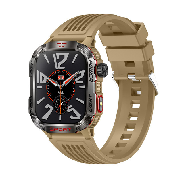 HT29 Square IPS Android GPS Smart Watch Waterproof Design Step Counter Heart Rate Monitoring for Calling Silicone Band