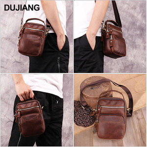 Dujiang Men's Crossbody <b>Bag</b> Genuine Leather Brown Casual Outdoor Chest <b>Bag</b> Durable Summer 2024 - Product Image 2