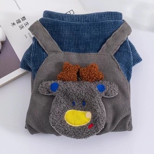 Dog <b>Overalls</b> Blue Deer Design Warm <b>Winter</b> Clothing For Small Dogs And Cats - Product Image 2