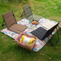 Chaise de camping pliable légère d'extérieur avec dossier - Portable pour la plage, le parc et la pelouse - Antidérapante et résistante à l'humidité