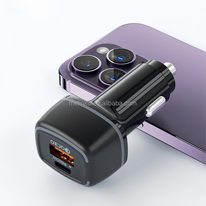 شحن شاحن سيارة قابل للشحن بسرعة 43 واط شحن سريع من نوع C PD25W بمنفذ مزدوج إضاءة ليد سيارة عالمية - Product Image 1