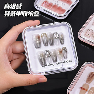Nail Art Storage <b>Box</b> Rectangle Sealed Design For Coated Nails Display With Flip Top Cover Transparent Pattern - Product Image 3