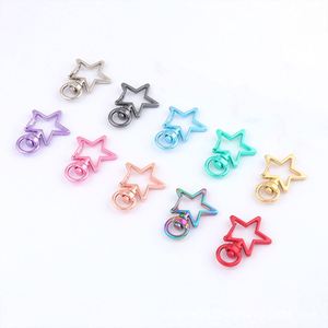 Colorful Alloy Star Shaped <b>Key</b> Chains Lobster Clasps <b>Key</b> <b>Rings</b> DIY Making Craft Jewelry Keychain Accessories Star Keychain Clasp - Product Image 2