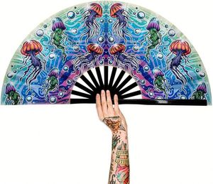 Large DIY Angel Hand Fan for Halloween Christmas Parties Eco-friendly Bamboo UV Printed Carved Advertising Traditional Hot Sale - Product Image 5