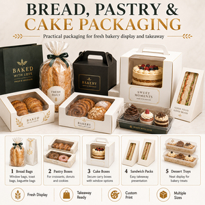 Cajas Grandes para Pasteles, Caja de Panadería, Caja para Pasteles, Dulces, Galletas, <span class=keywords><strong>Sushi</strong></span>, Postres, Repostería, Empaque Elegante de Papel - Product Image 3